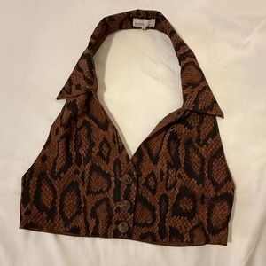 Danielle Bernstein WeWoreWhat Cropped Halter Vest, M
